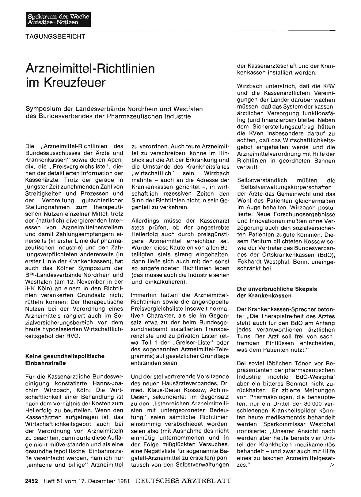 Vorschauseite 1: Arzneimittel-Richtlinien im Kreuzfeuer