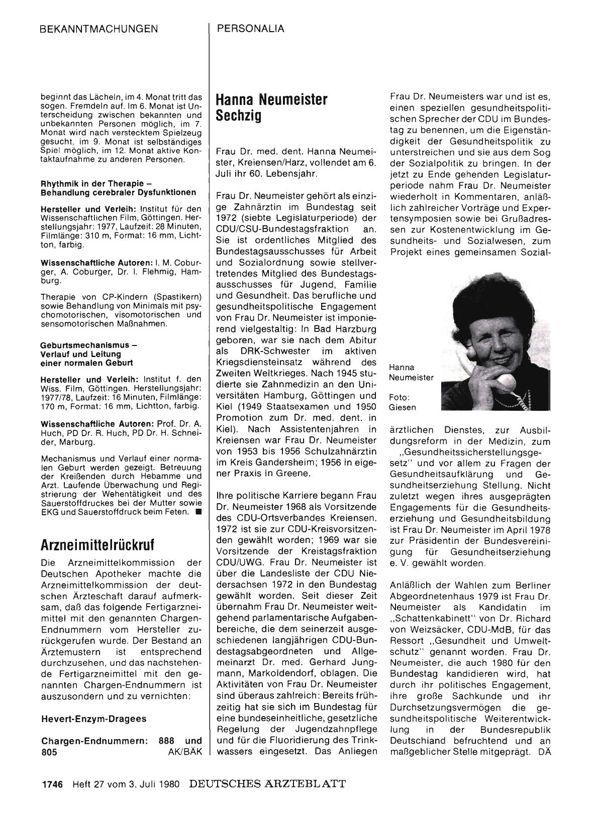 Vorschauseite 1: Hanna Neumeister Sechzig