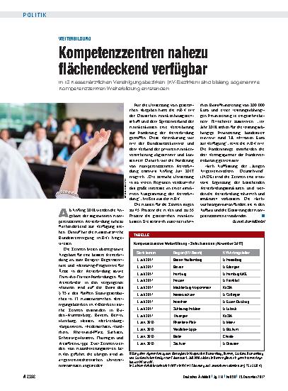 Vorschauseite 1: Weiterbildung: Kompetenzzentren nahezu flächendeckend verfügbar