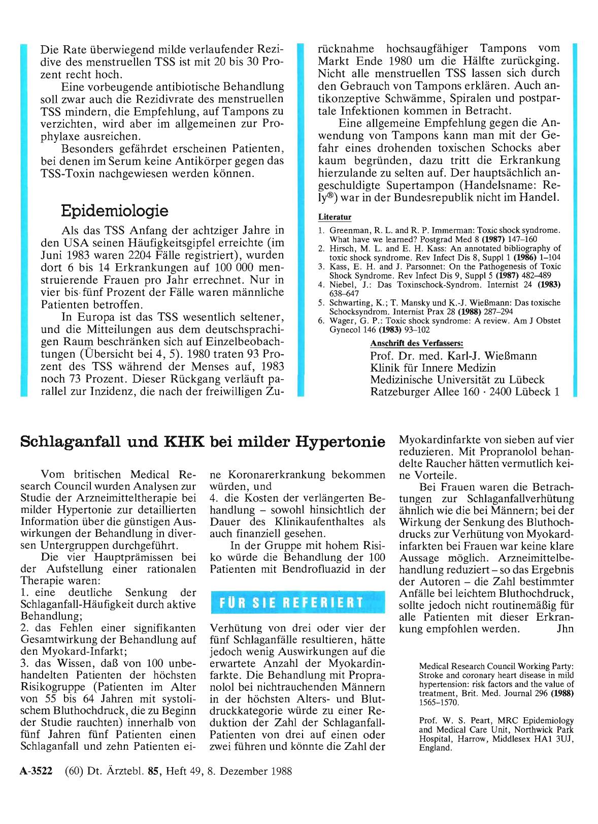 Vorschauseite 1: Schlaganfall und KHK bei milder Hypertonie