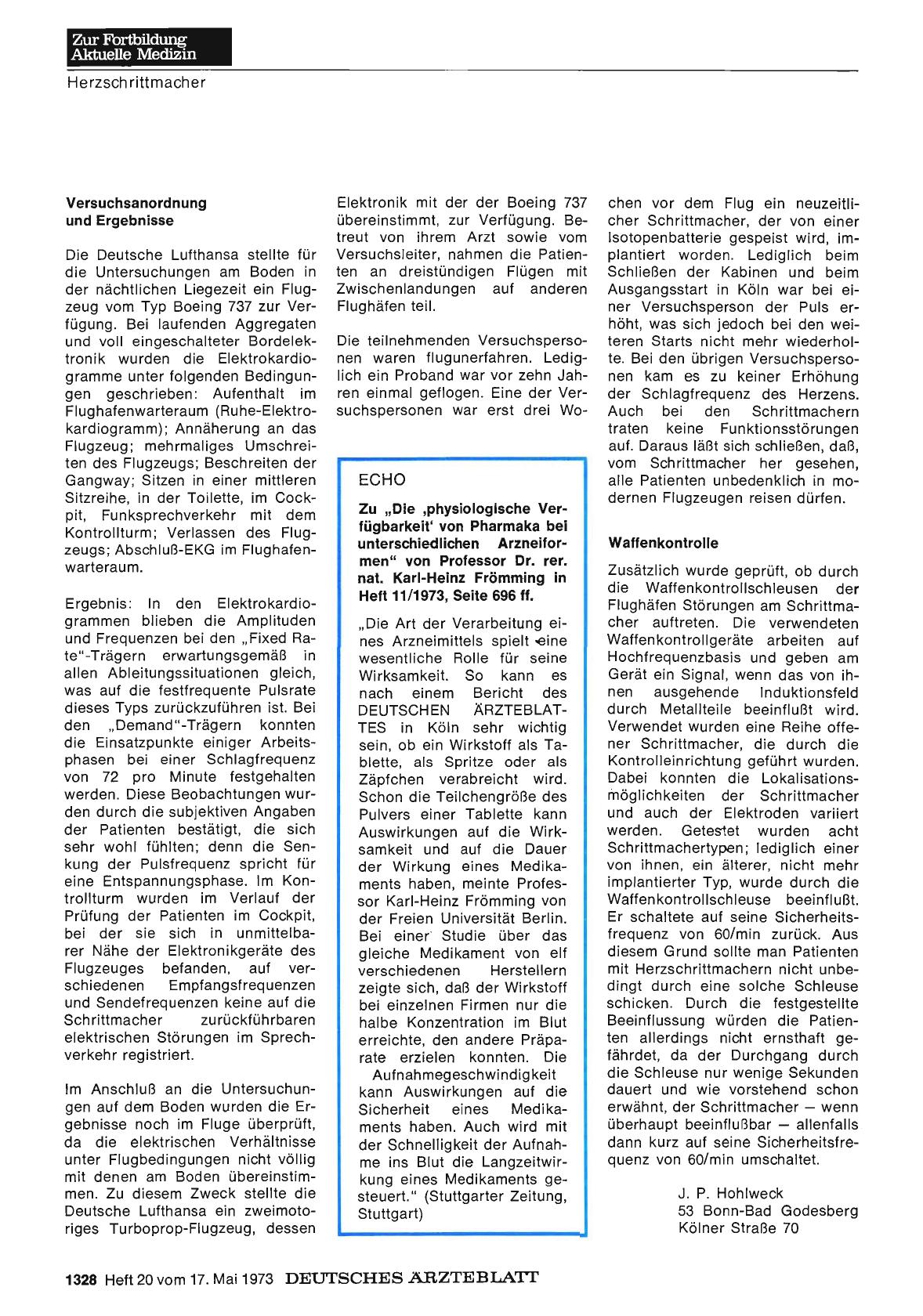 Vorschauseite 1: Echo zu „Die ‚physiologische Verfügbarkeit' von Pharmaka bei unterschiedlichen Arzneiformen"
