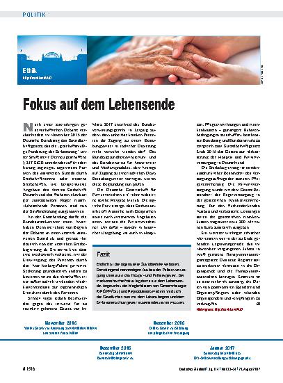 Vorschauseite 1: Ethik: Fokus auf dem Lebensende