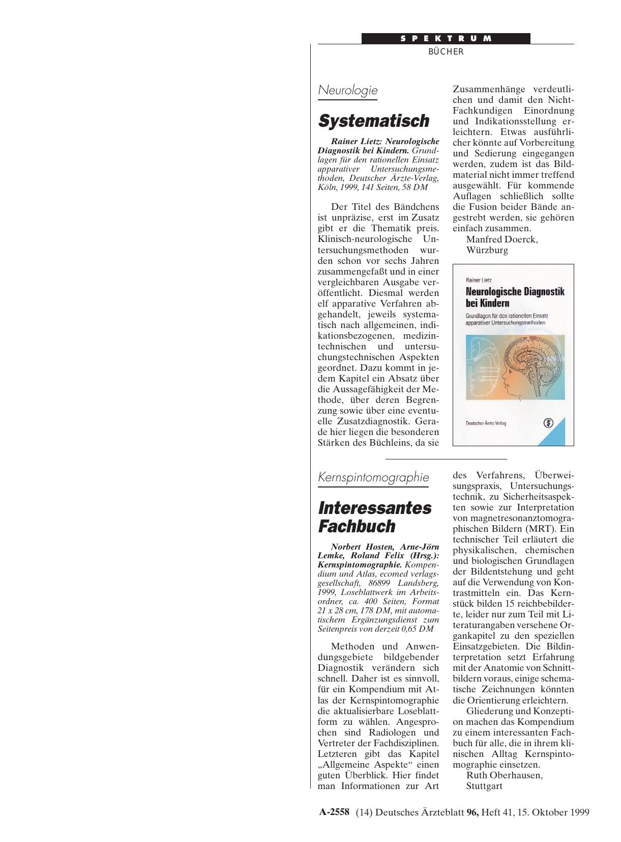 Vorschauseite 1: Kernspintomographie. Kompendium und Atlas