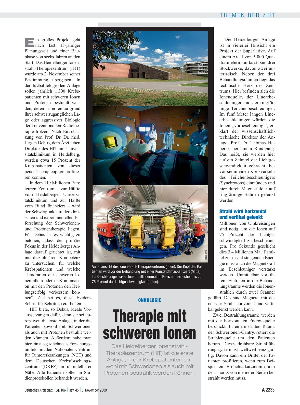 Vorschauseite 1: Onkologie: Therapie mit schweren Ionen