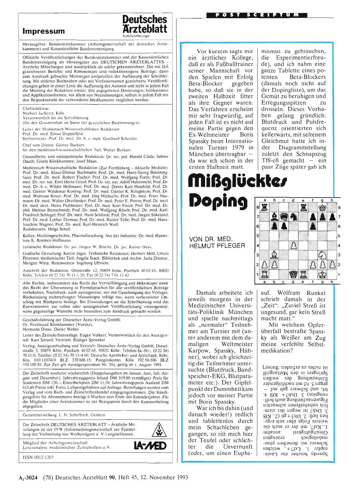 Vorschauseite 1: Mißglücktes Doping