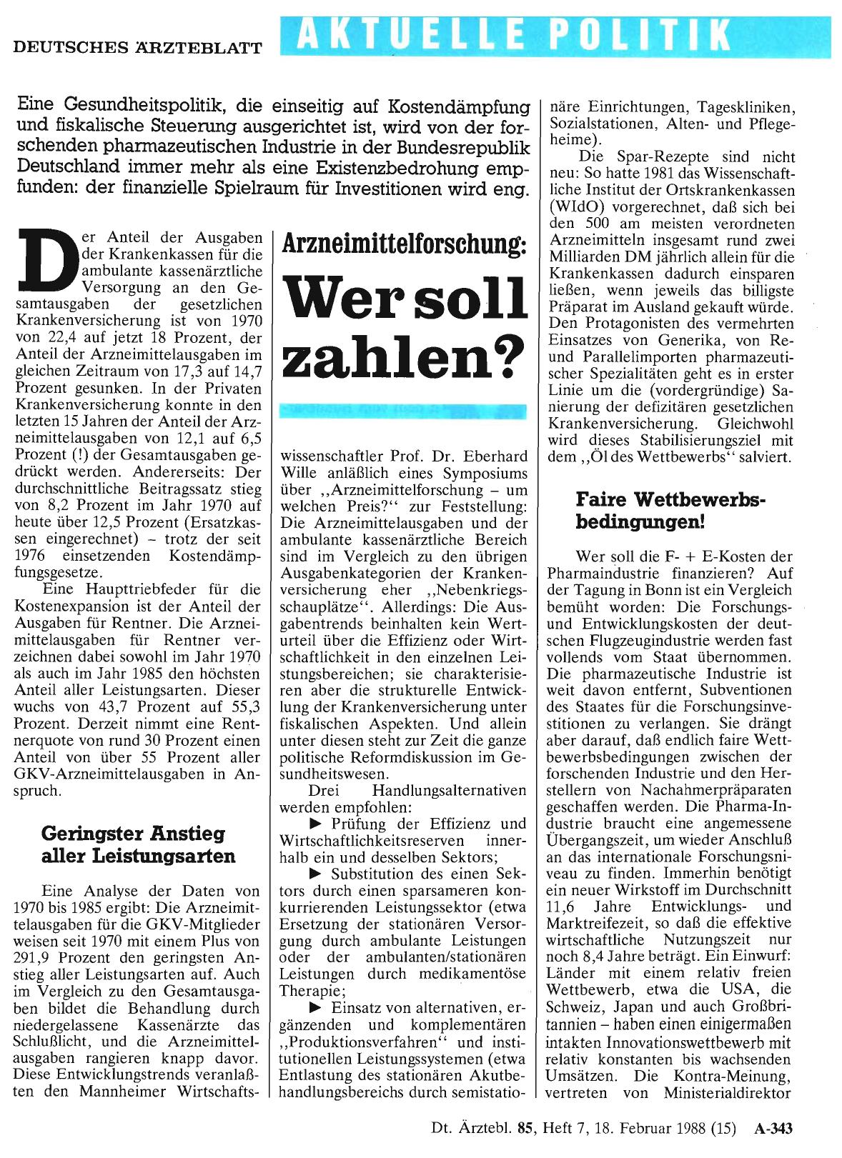 Vorschauseite 1: Arzneimittelforschung: Wer soll zahlen?