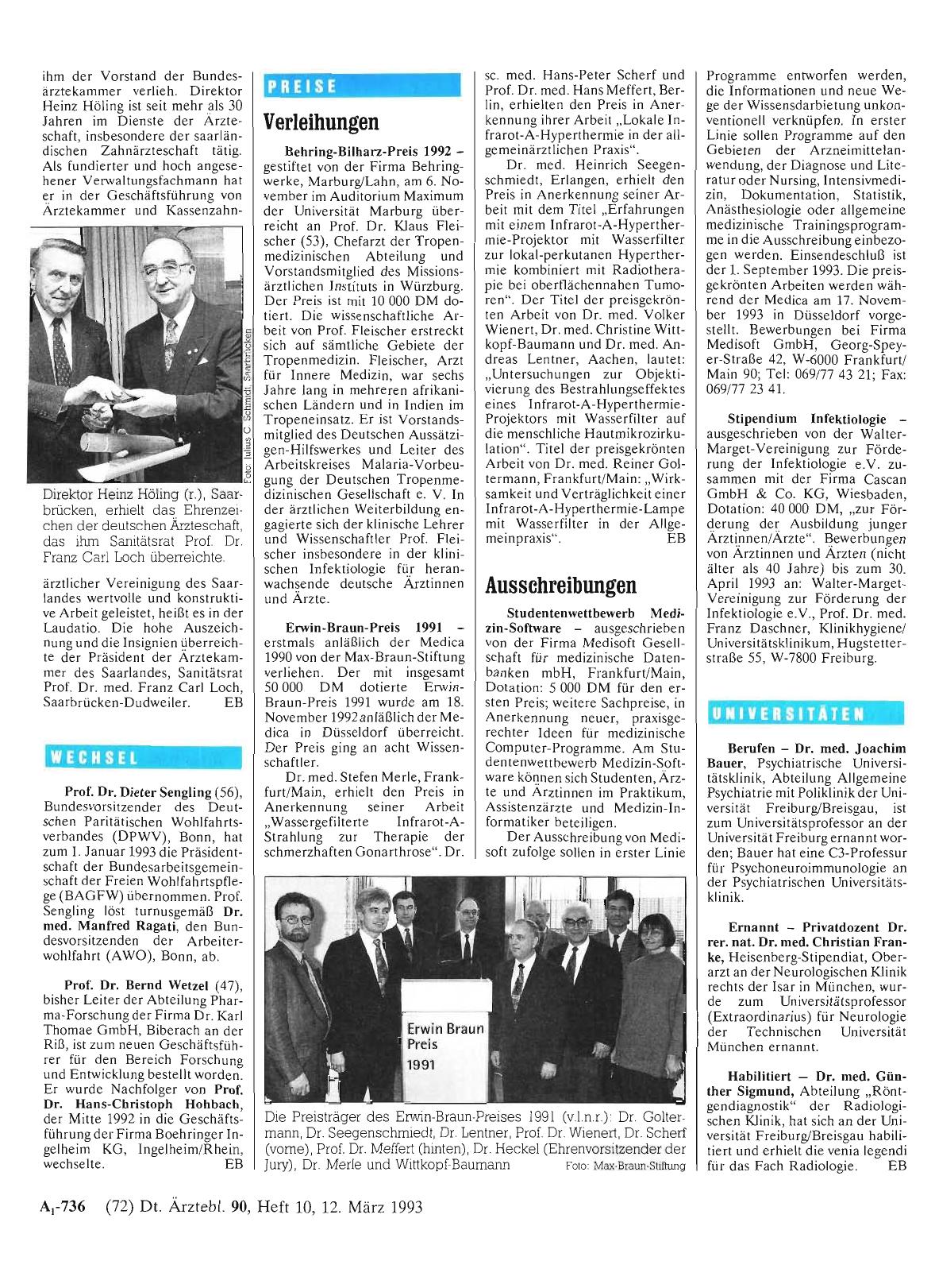 Vorschauseite 1: PREISE: Ausschreibungen