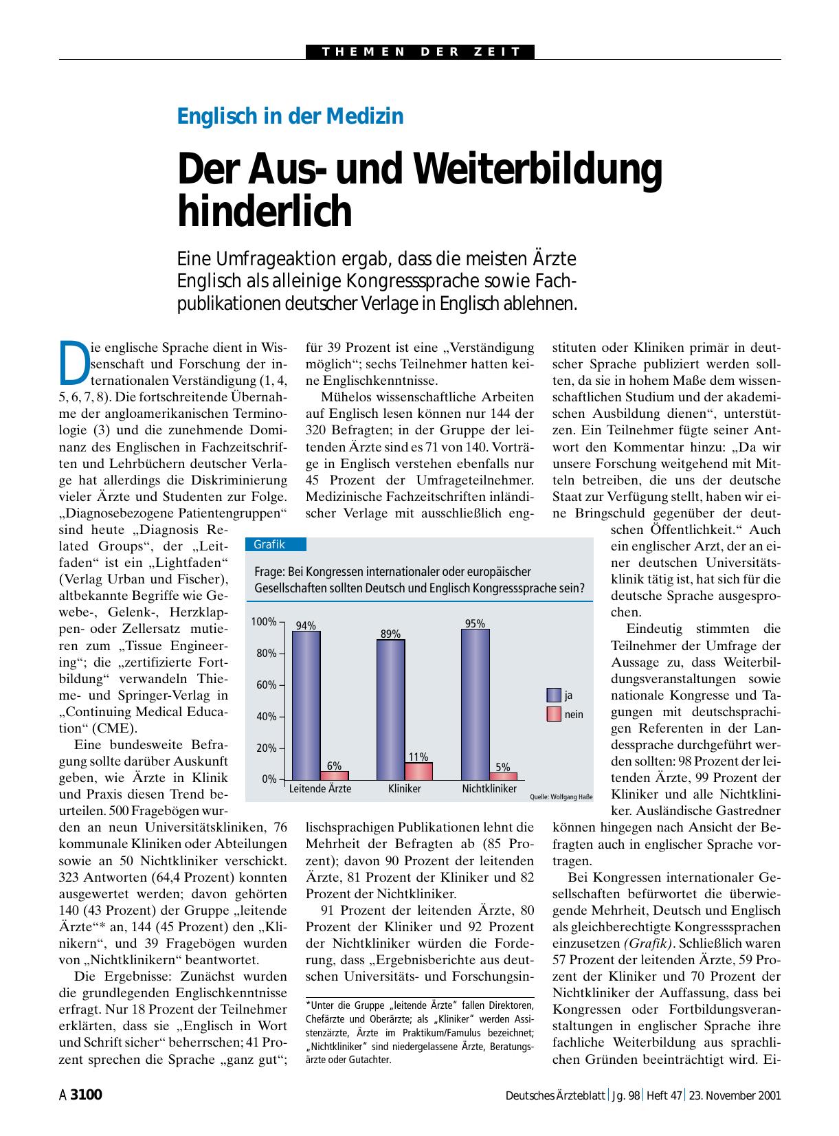 Vorschauseite 1: Englisch in der Medizin: Der Ausund Weiterbildung hinderlich