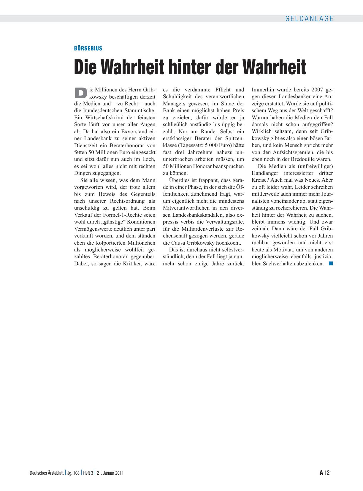 Vorschauseite 1: Börsebius: Die Wahrheit hinter der Wahrheit