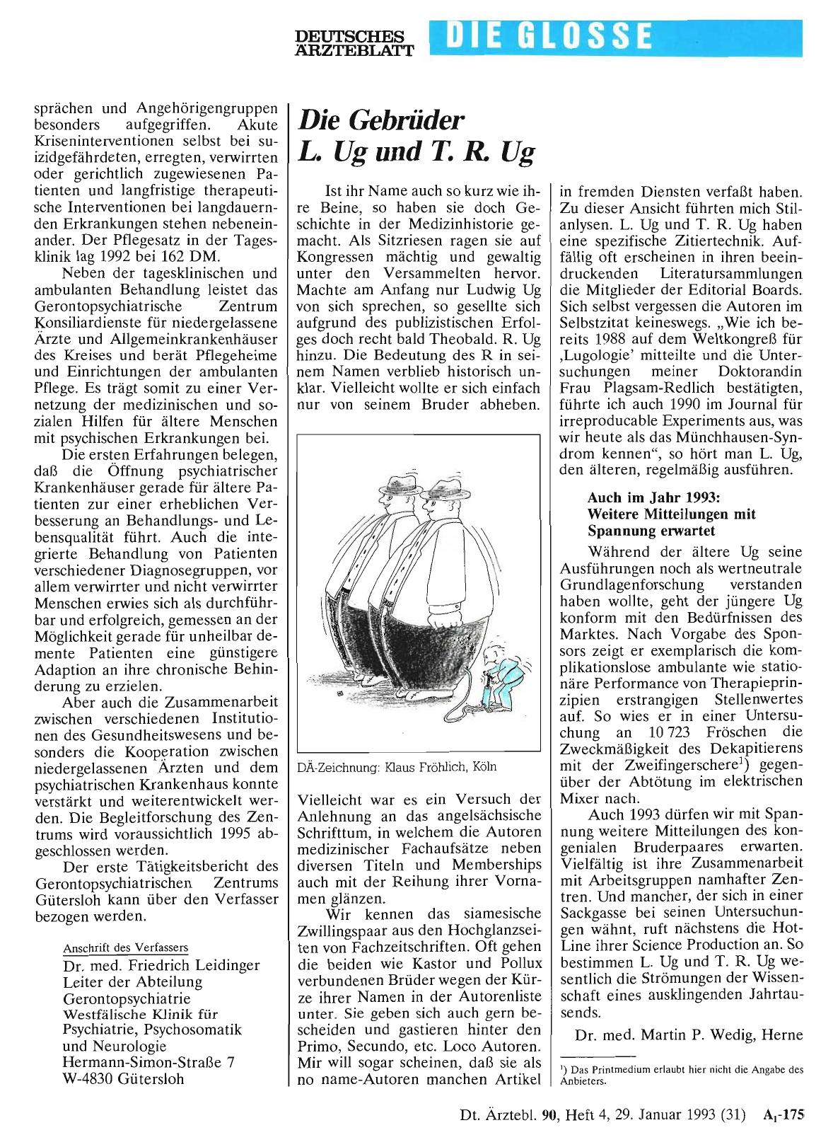Vorschauseite 1: Die Gebrüder L. Ug und T. R. Ug
