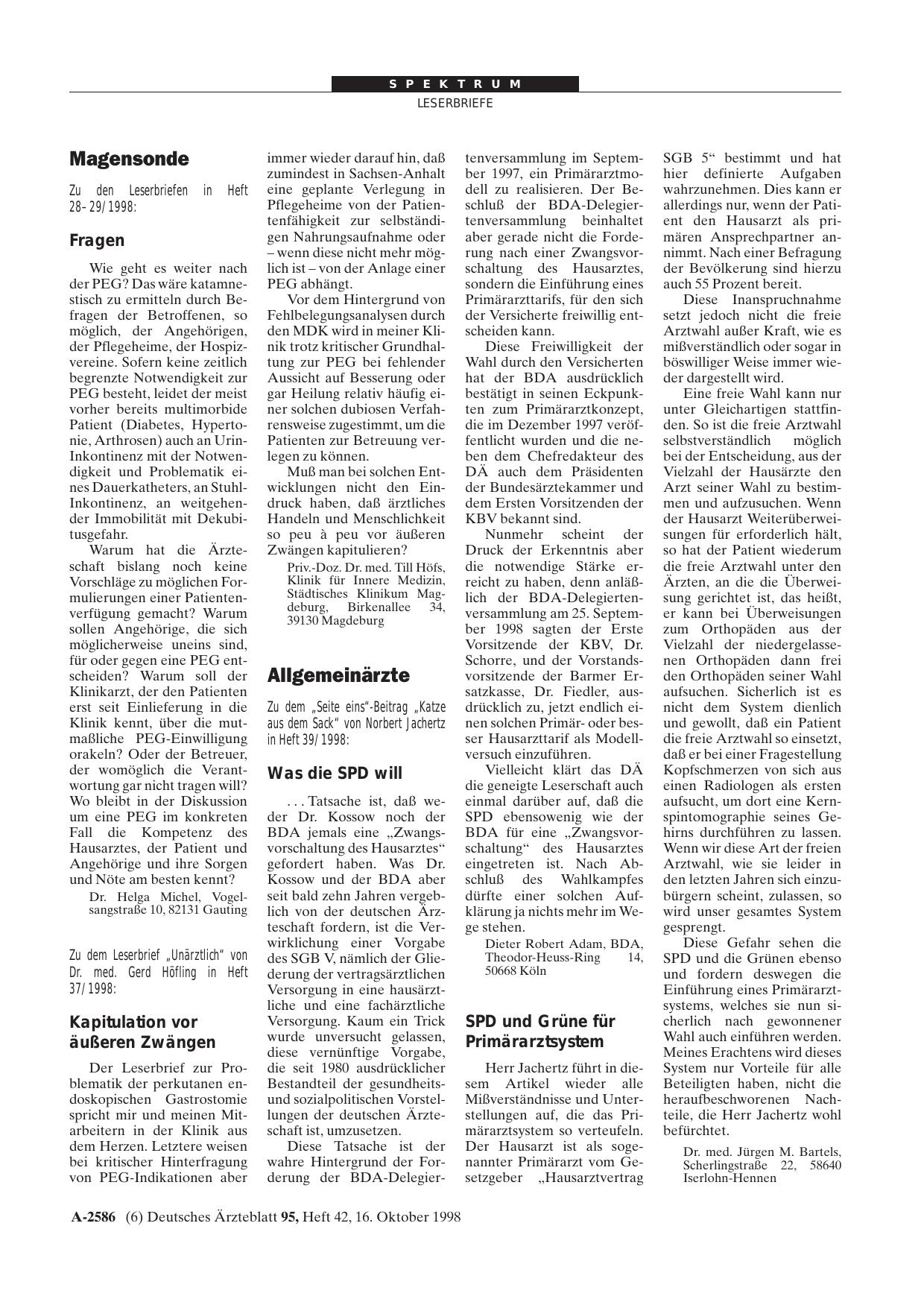 Vorschauseite 1: Magensonde: Kapitulation vor äußeren Zwängen