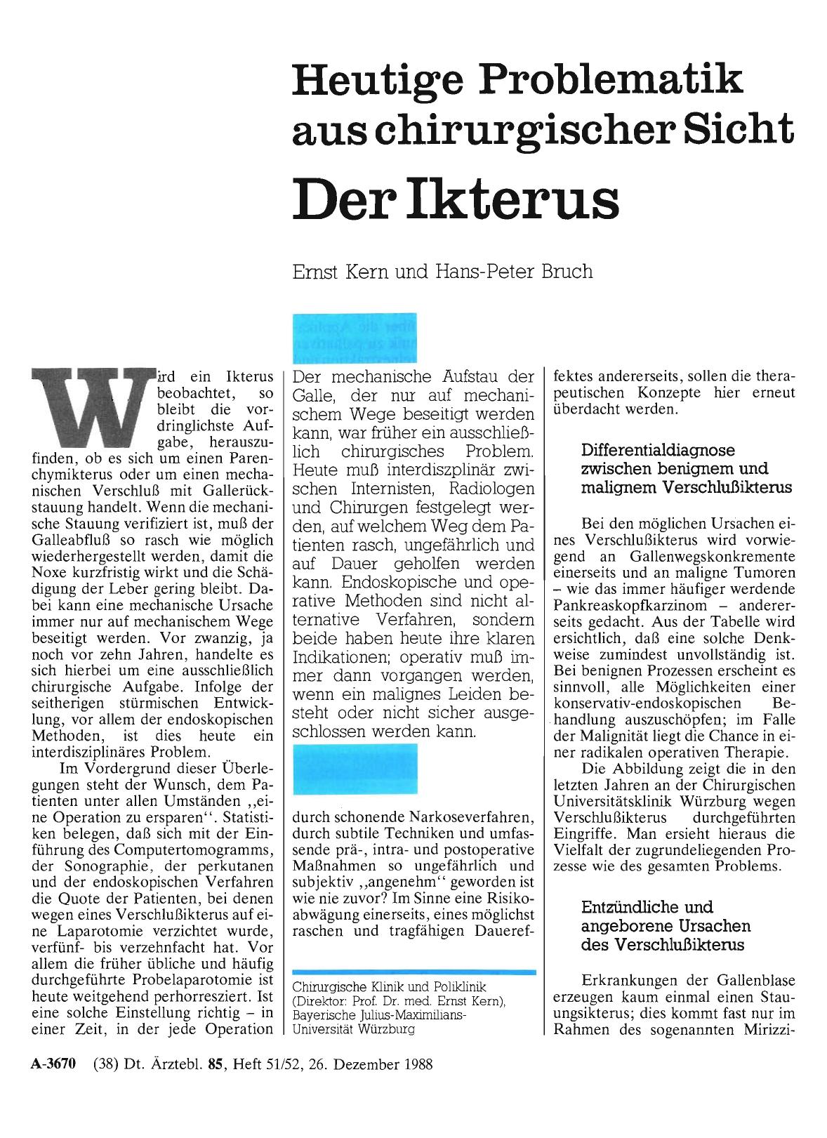 Vorschauseite 1: Heutige Problematik aus chirurgischer Sicht: Der Ikterus