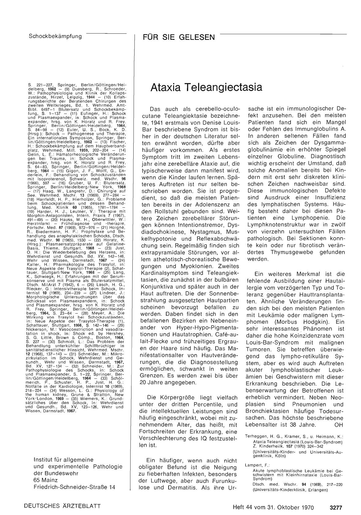 Vorschauseite 1: Ataxia Teleangiectasia