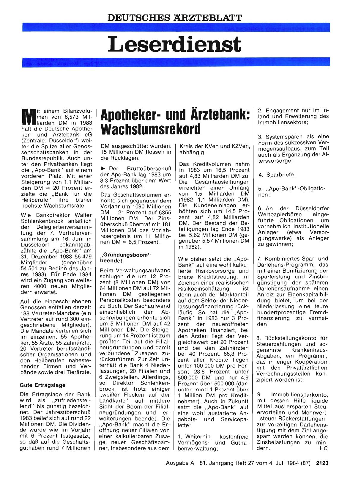 Vorschauseite 1: Apothekerund Ärztebank: Wachstumsrekord