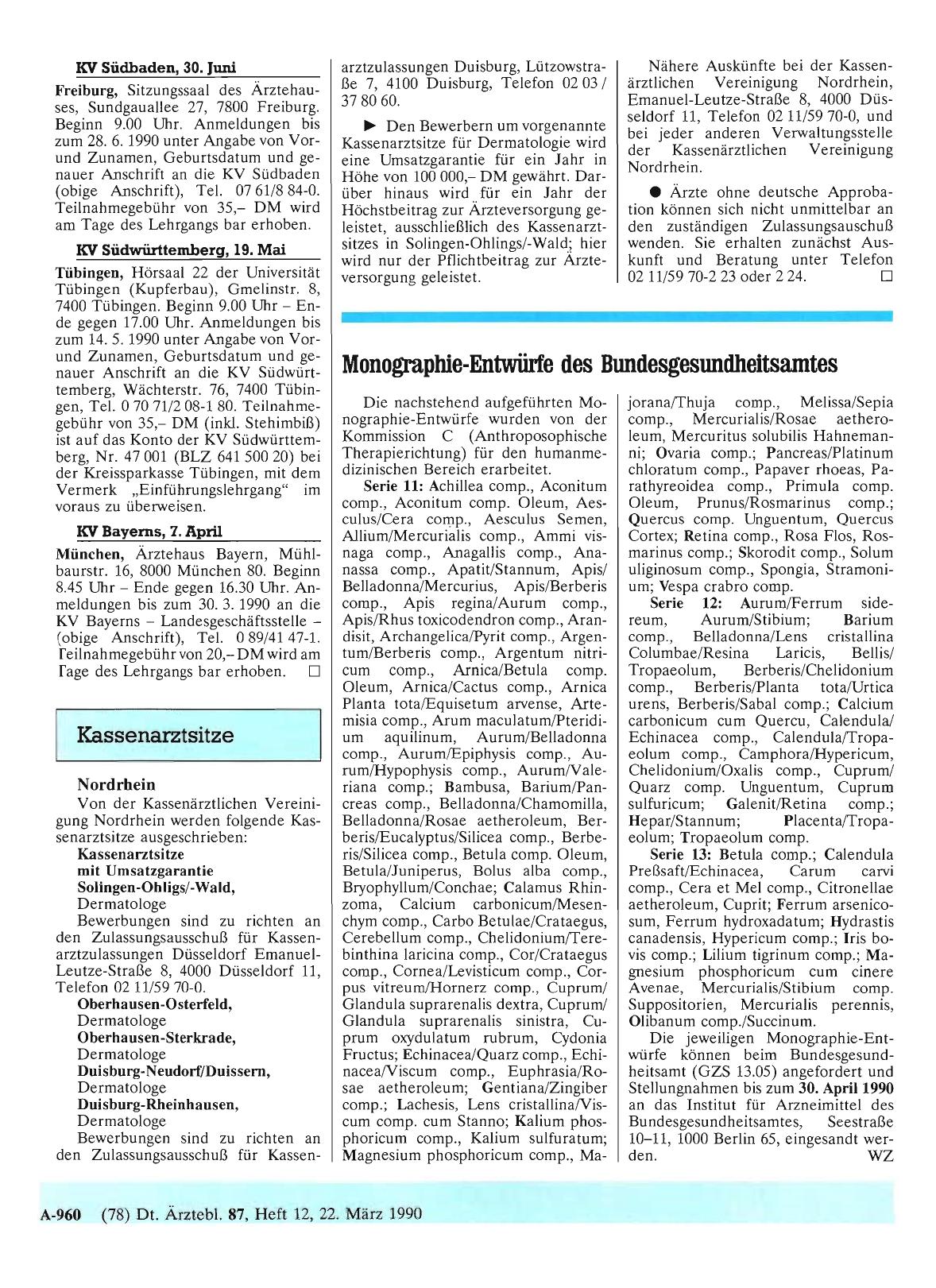 Vorschauseite 1: Kassenarztsitze