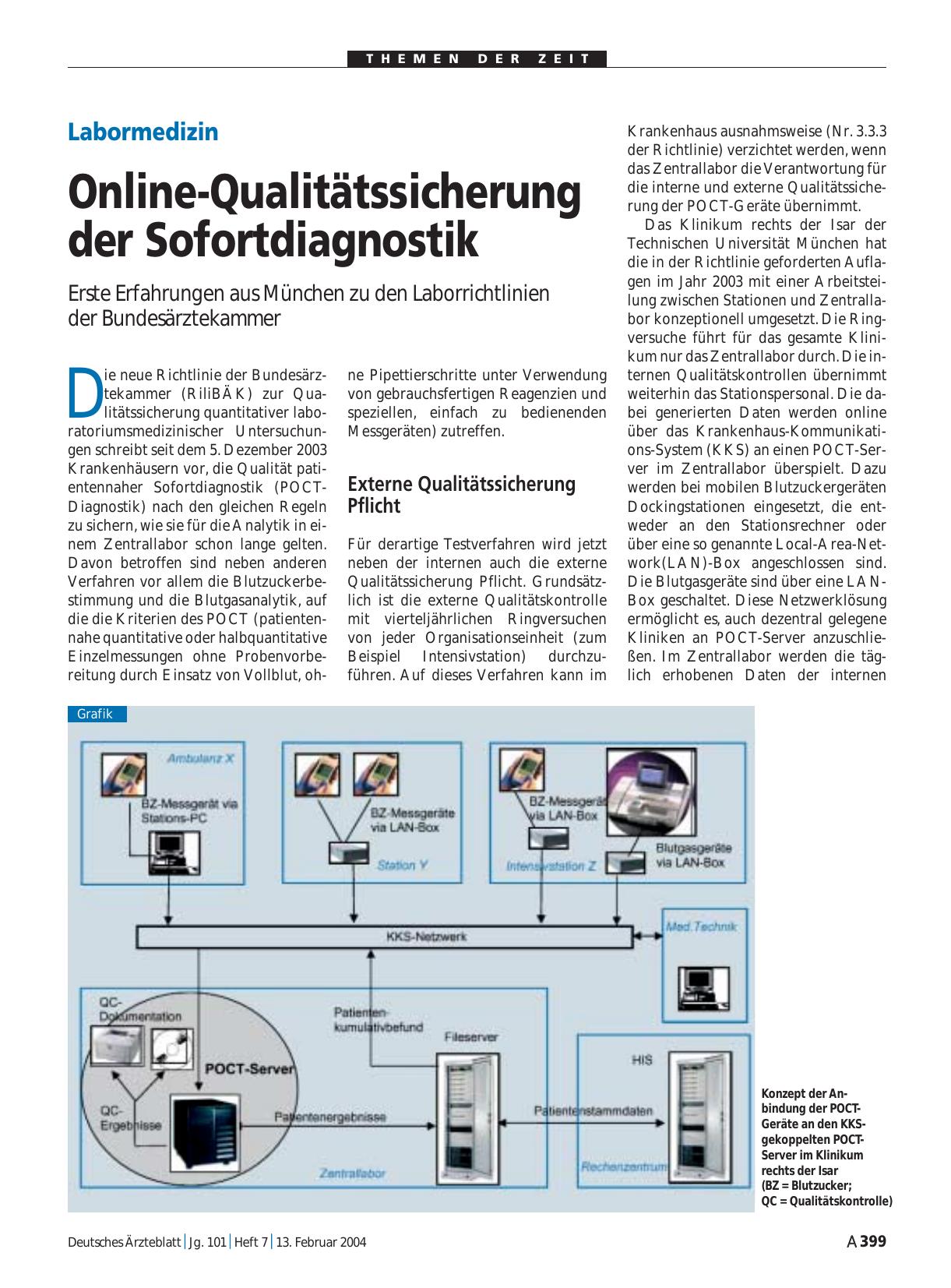 Vorschauseite 1: Labormedizin: Online-Qualitätssicherung der Sofortdiagnostik