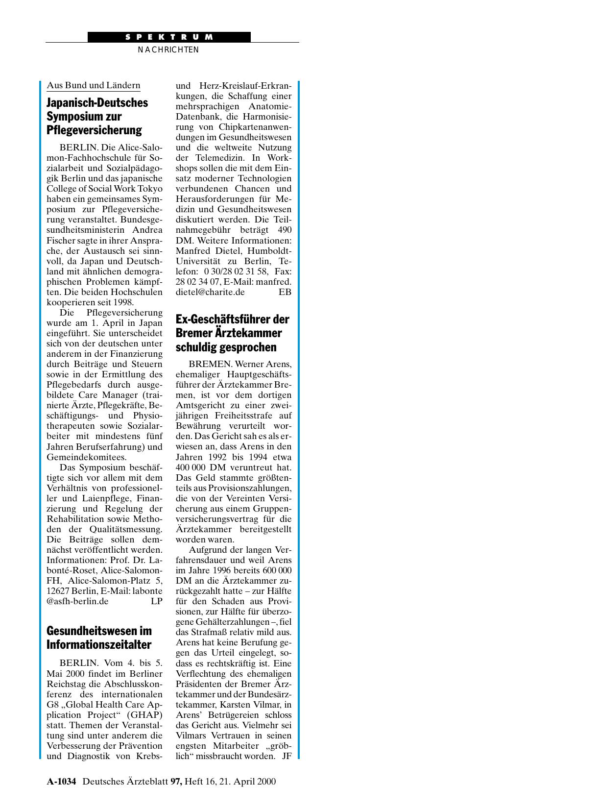 Vorschauseite 1: Japanisch-Deutsches Symposium zur Pflegeversicherung