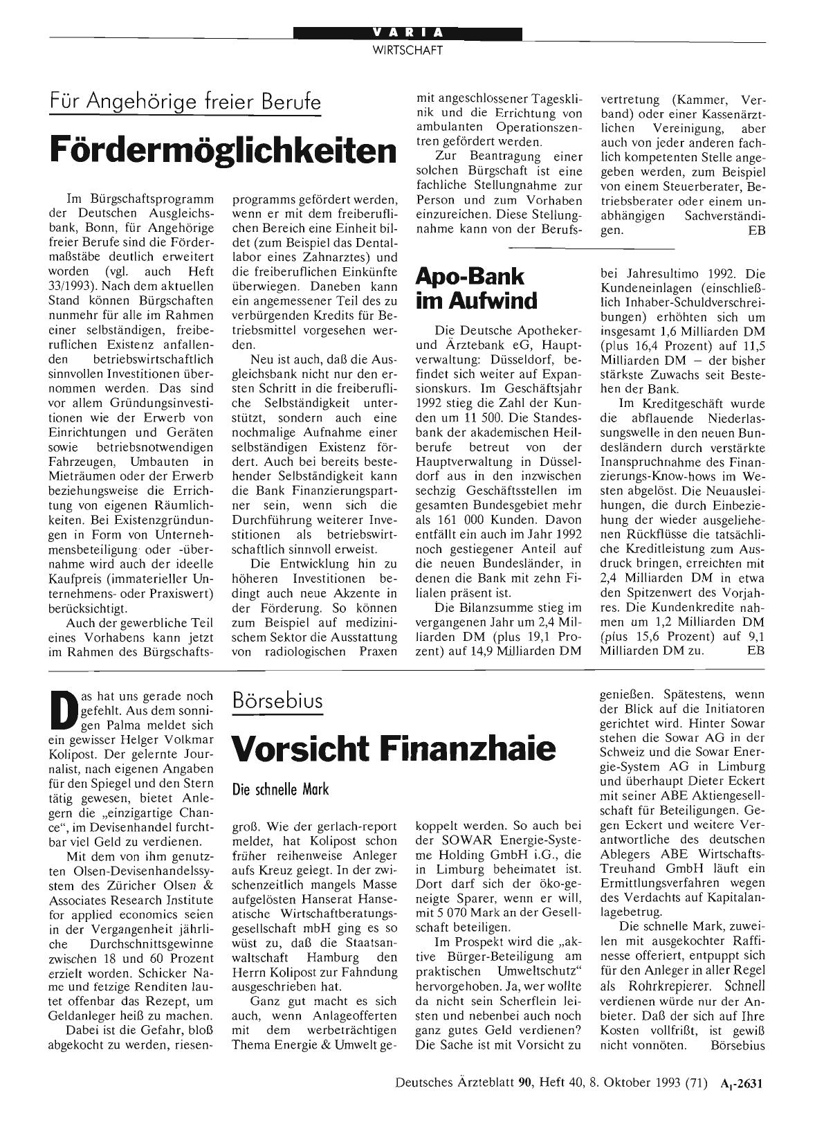 Vorschauseite 1: Börsebius: Vorsicht Finanzhaie