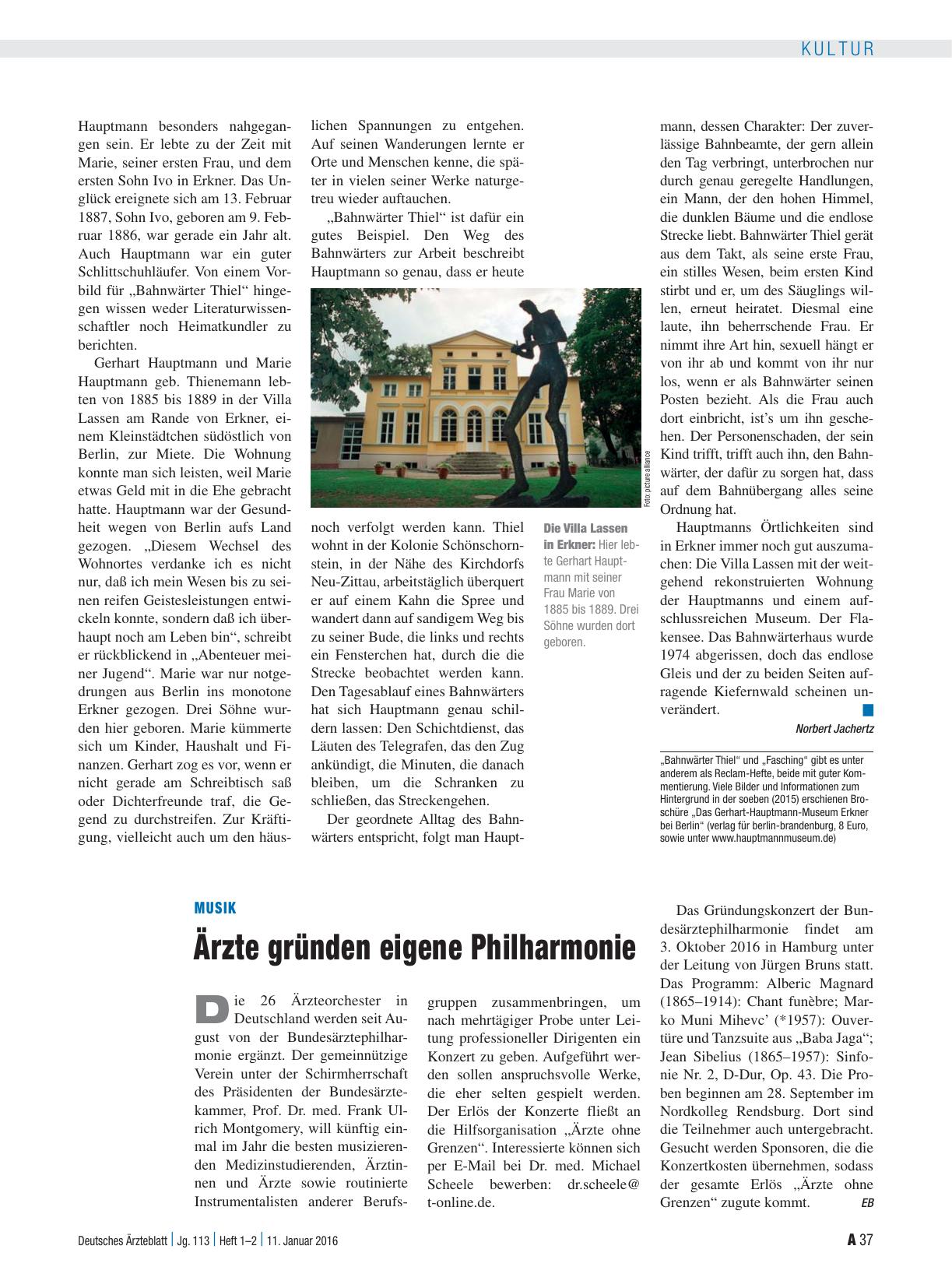 Vorschauseite 1: Musik: Ärzte gründen eigene Philharmonie