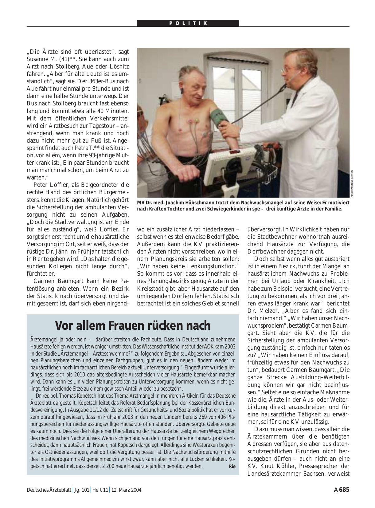 Vorschauseite 1: Vor allem Frauen rücken nach