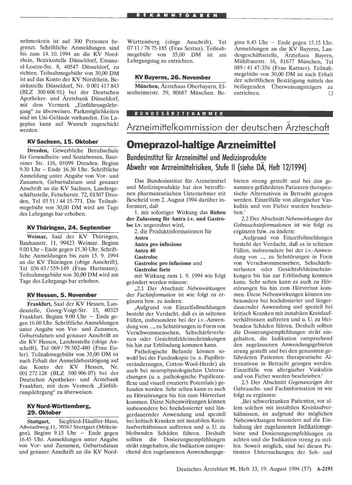 Vorschauseite 1: Omeprazol-haltige Arzneimittel