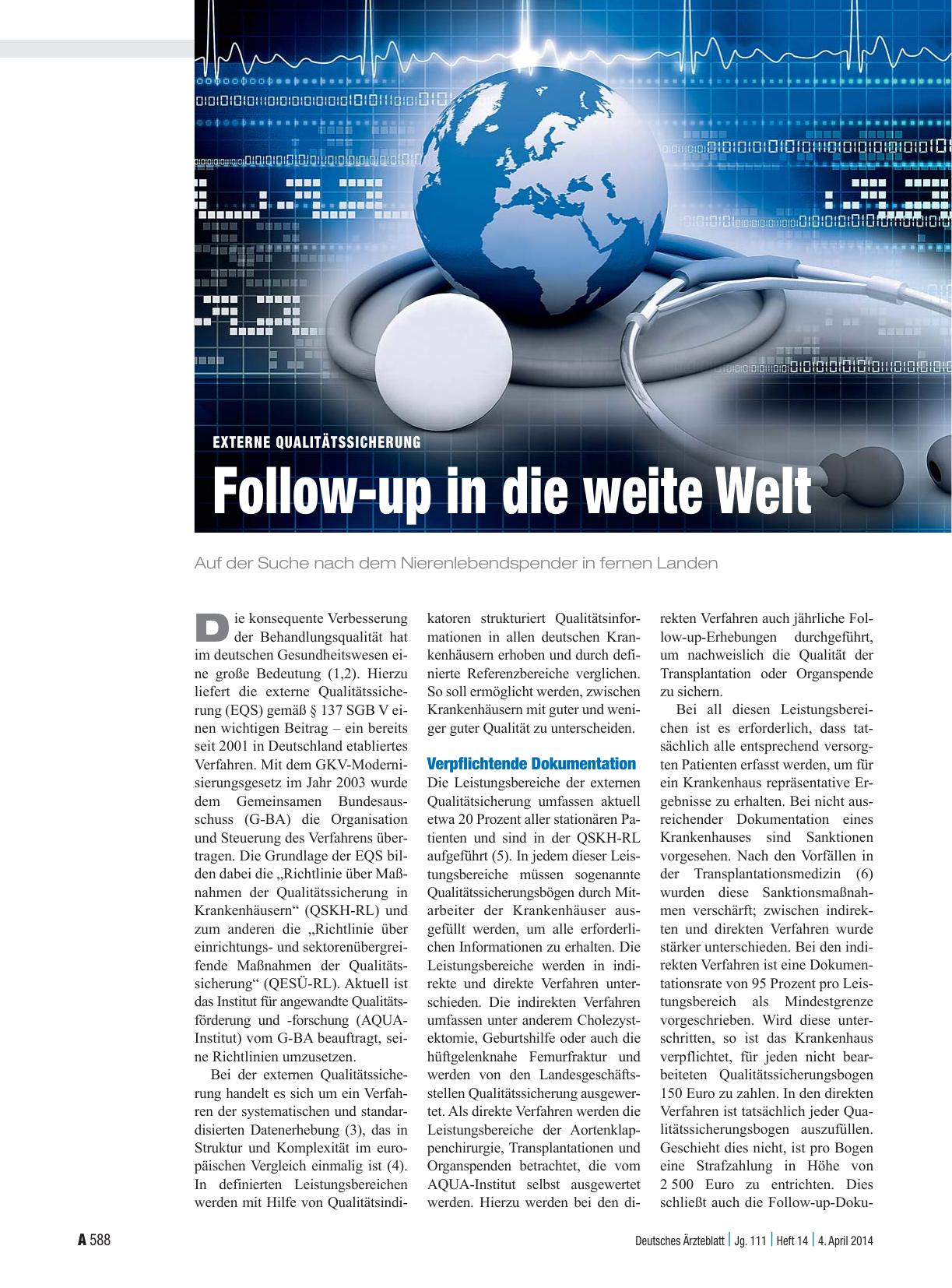Vorschauseite 1: Externe Qualitätssicherung: Follow-up in die weite Welt