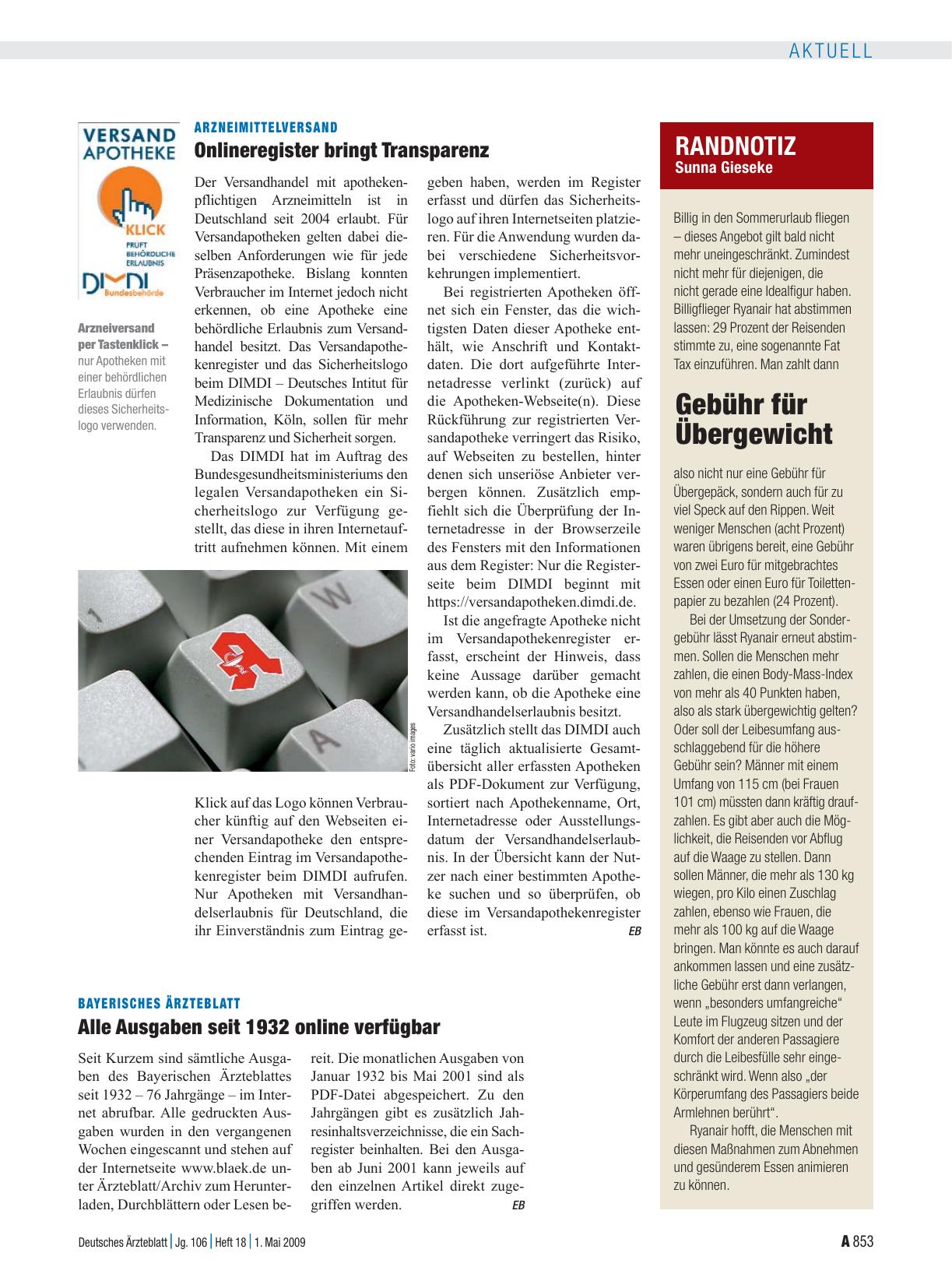 Vorschauseite 1: Randnotiz: Gebühr für Übergewicht