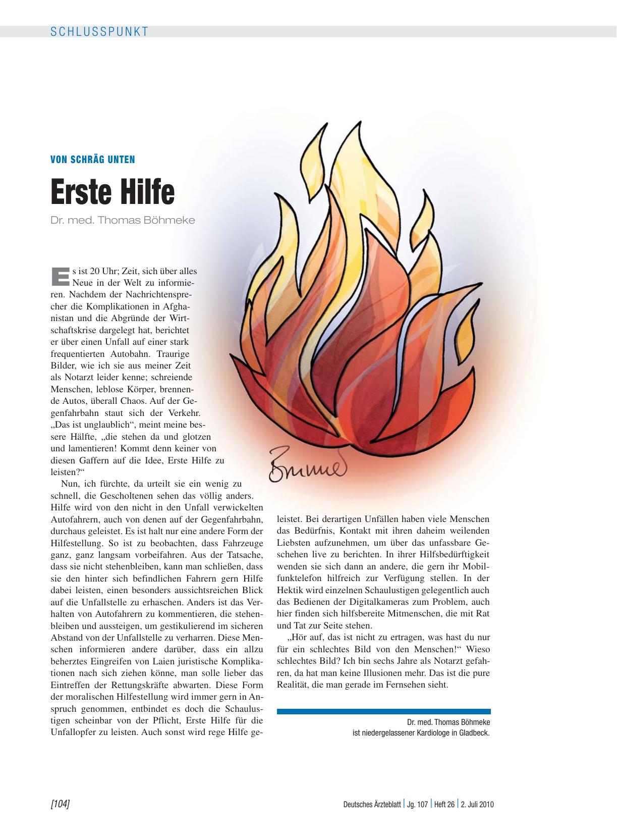 Vorschauseite 1: Von schräg unten: Erste Hilfe