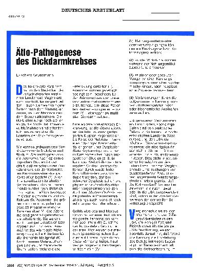 Vorschauseite 1: Ätio-Pathogenese des Dickdarmkrebses