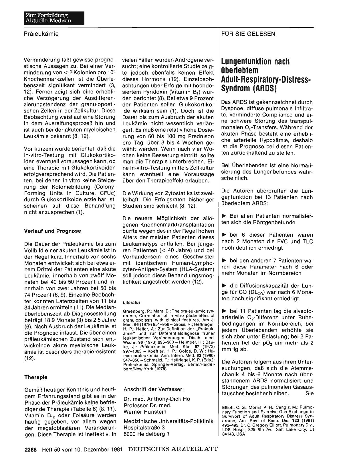 Vorschauseite 1: Lungenfunktion nach überlebtem Adult-Respiratory-Distress-Syndrom (ARDS)