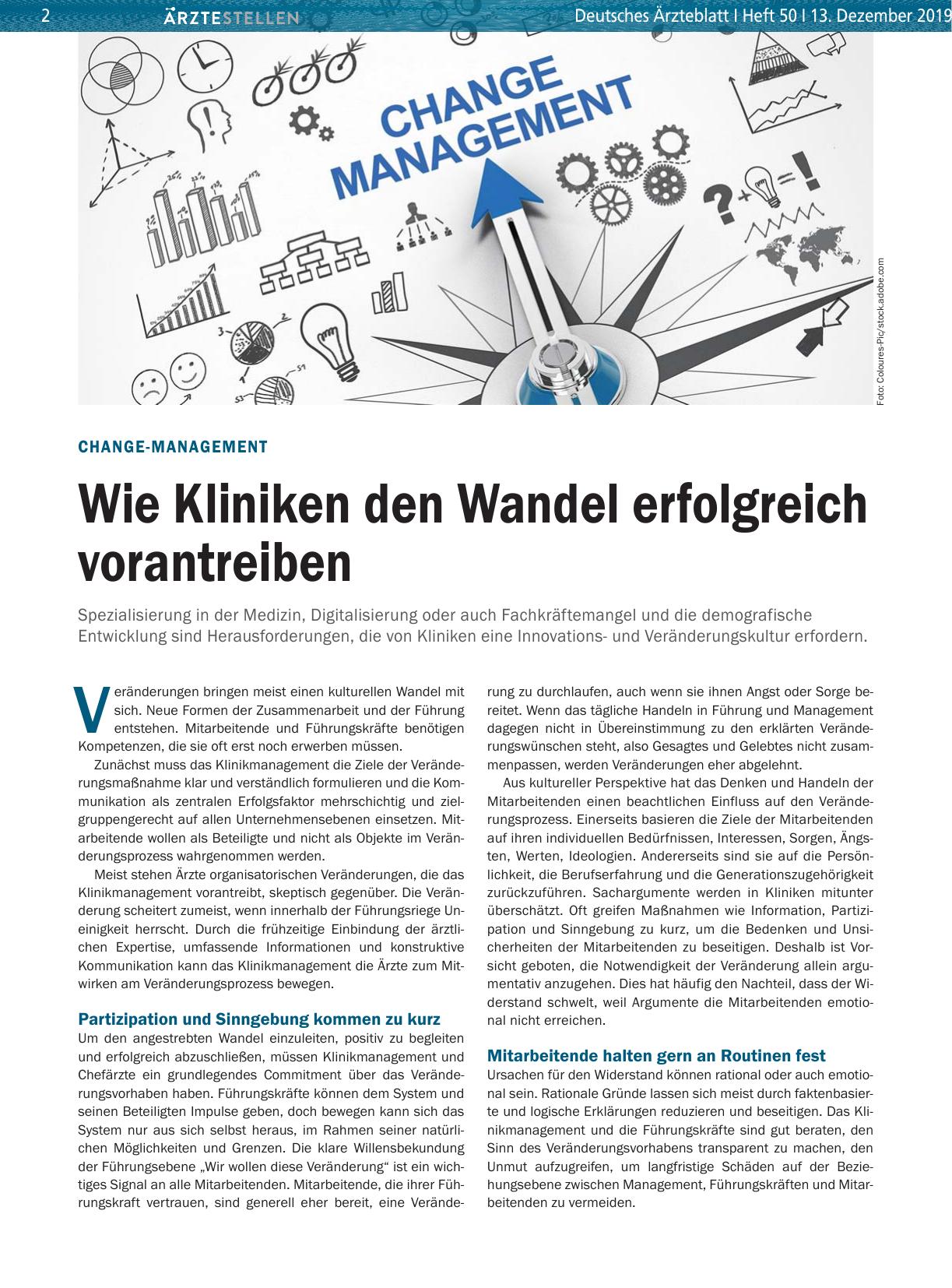 Vorschauseite 1: Change-Management: Wie Kliniken den Wandel erfolgreich vorantreiben