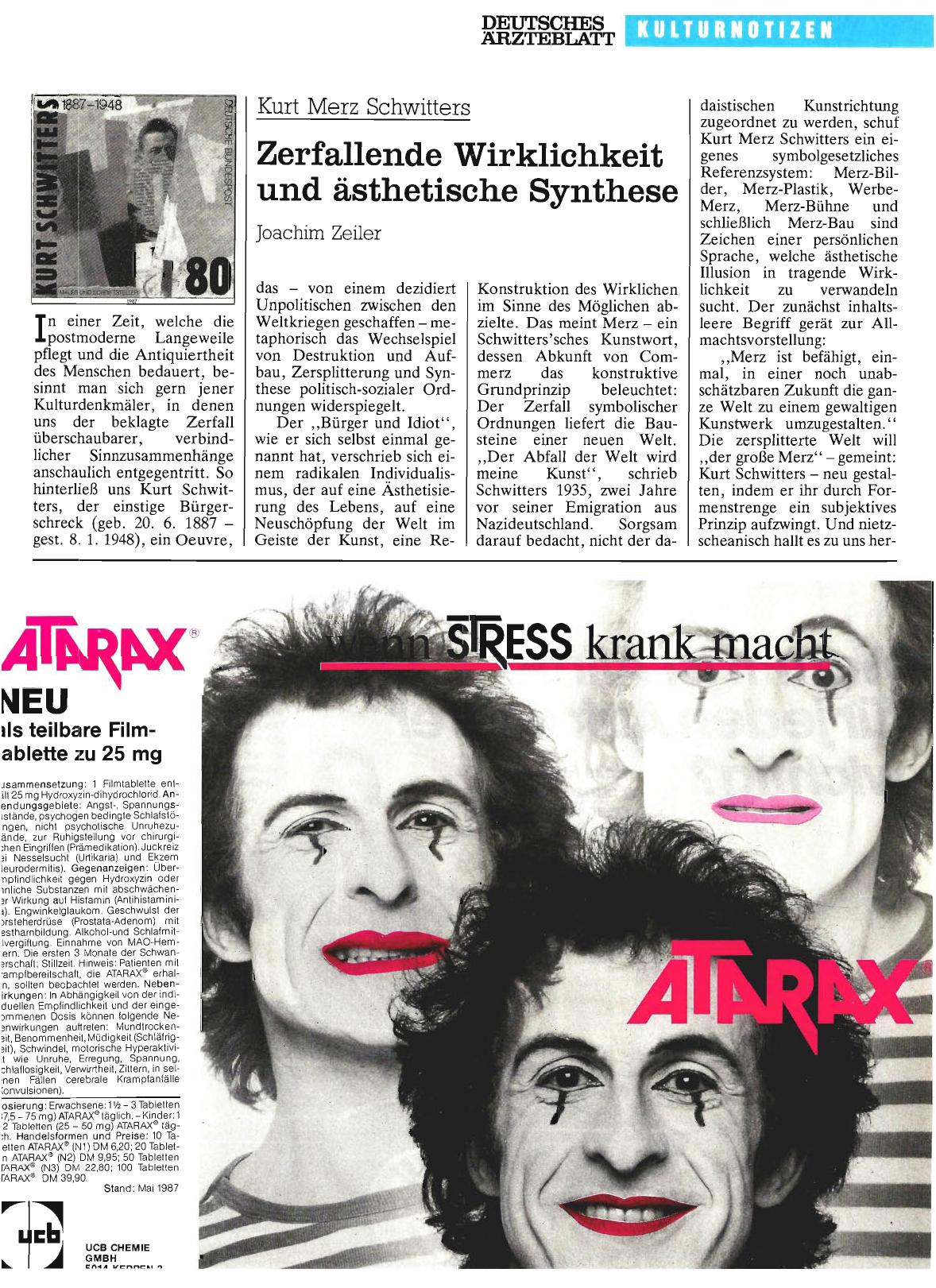 Vorschauseite 1: Kurt Merz Schwitters: Zerfallende Wirklichkeit und ästhetische Synthese
