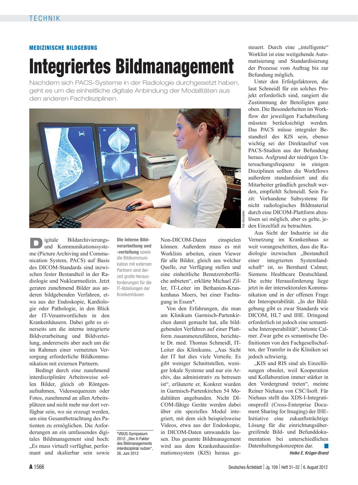 Vorschauseite 1: Medizinische Bildgebung: Integriertes Bildmanagement
