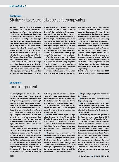 Vorschauseite 1: QM-Ratgeber: Impfmanagement