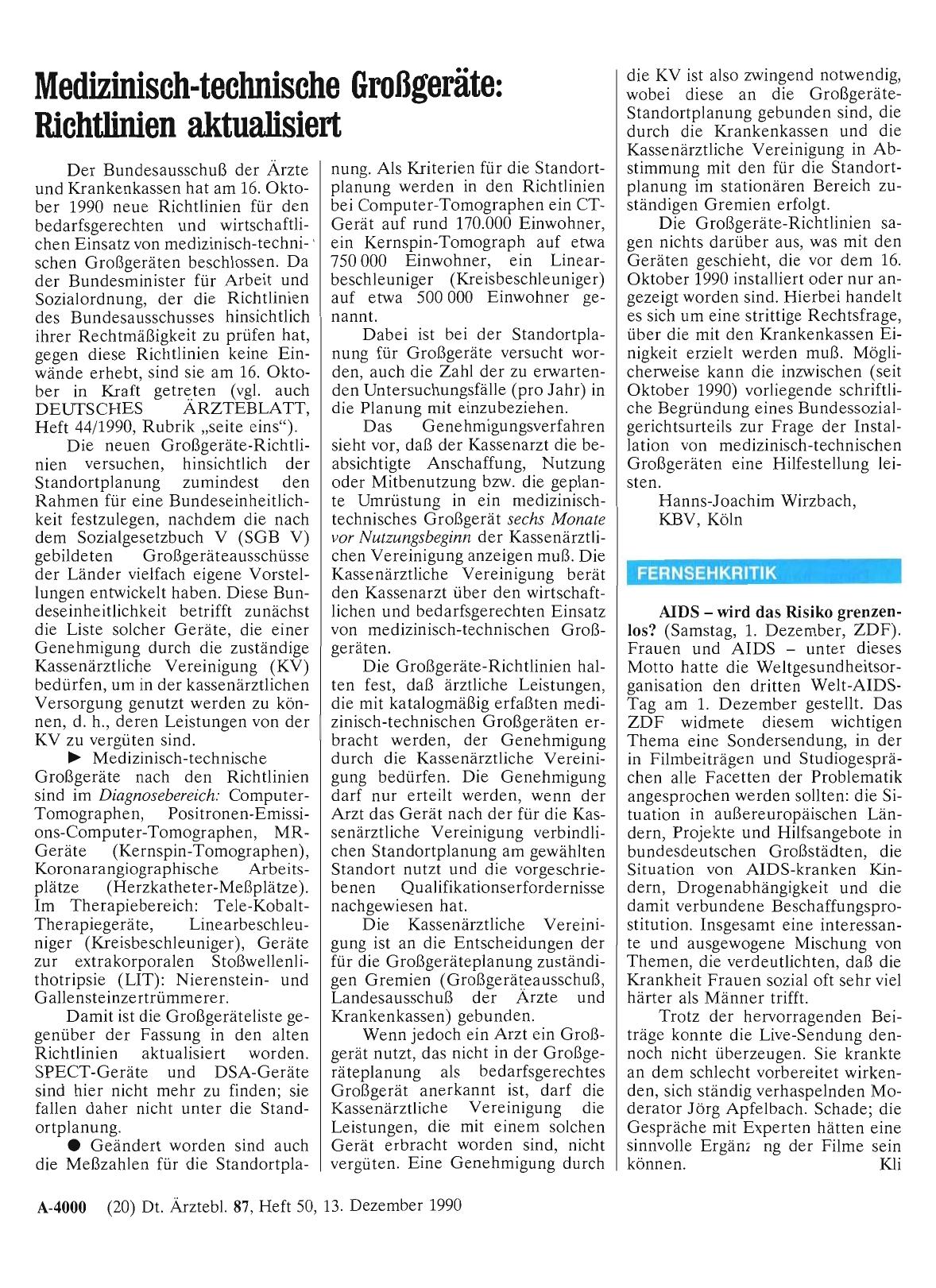 Vorschauseite 1: Medizinisch-technische Großgeräte: RichtHnien aktualisiert