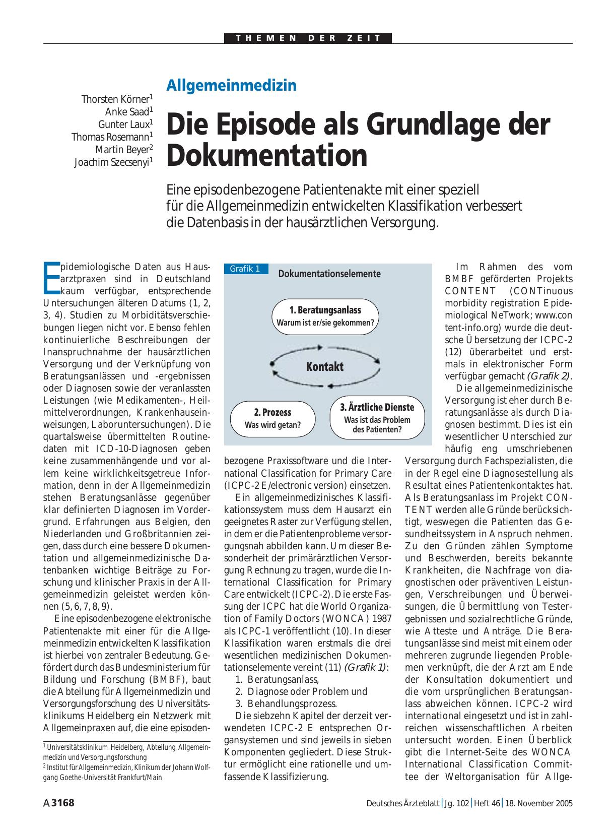 Vorschauseite 1: Allgemeinmedizin: Die Episode als Grundlage der Dokumentation