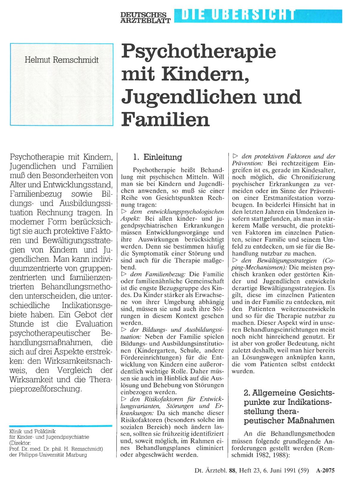 Vorschauseite 1: Psychotherapie mit Kindern, Jugendlichen und Familien