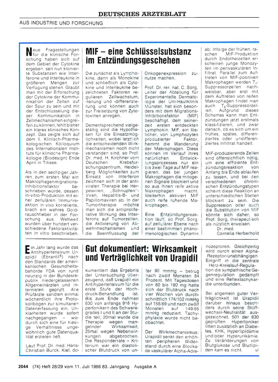 Vorschauseite 1: MIF – eine Schlüsselsubstanz im Entzündungsgeschehen