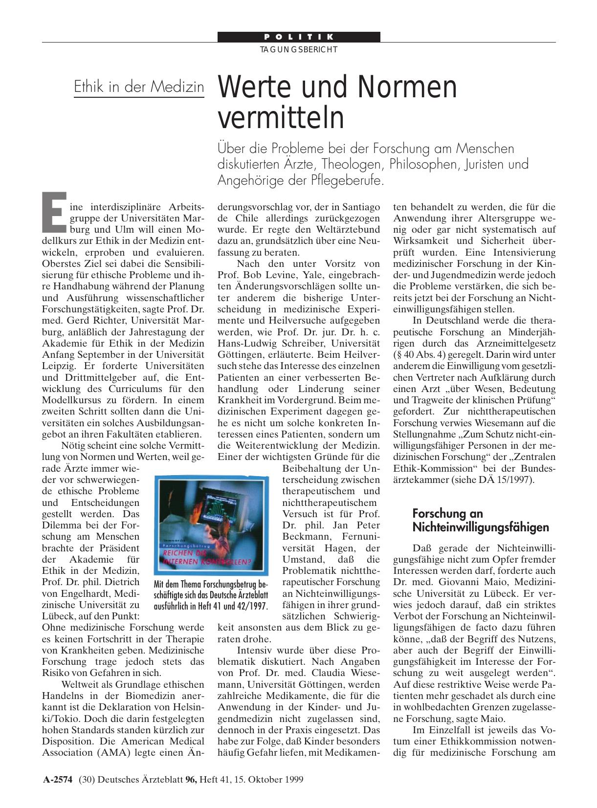 Vorschauseite 1: Ethik in der Medizin: Werte und Normen vermitteln