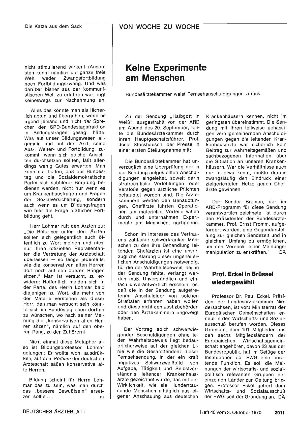 Vorschauseite 1: Keine Experimente am Menschen