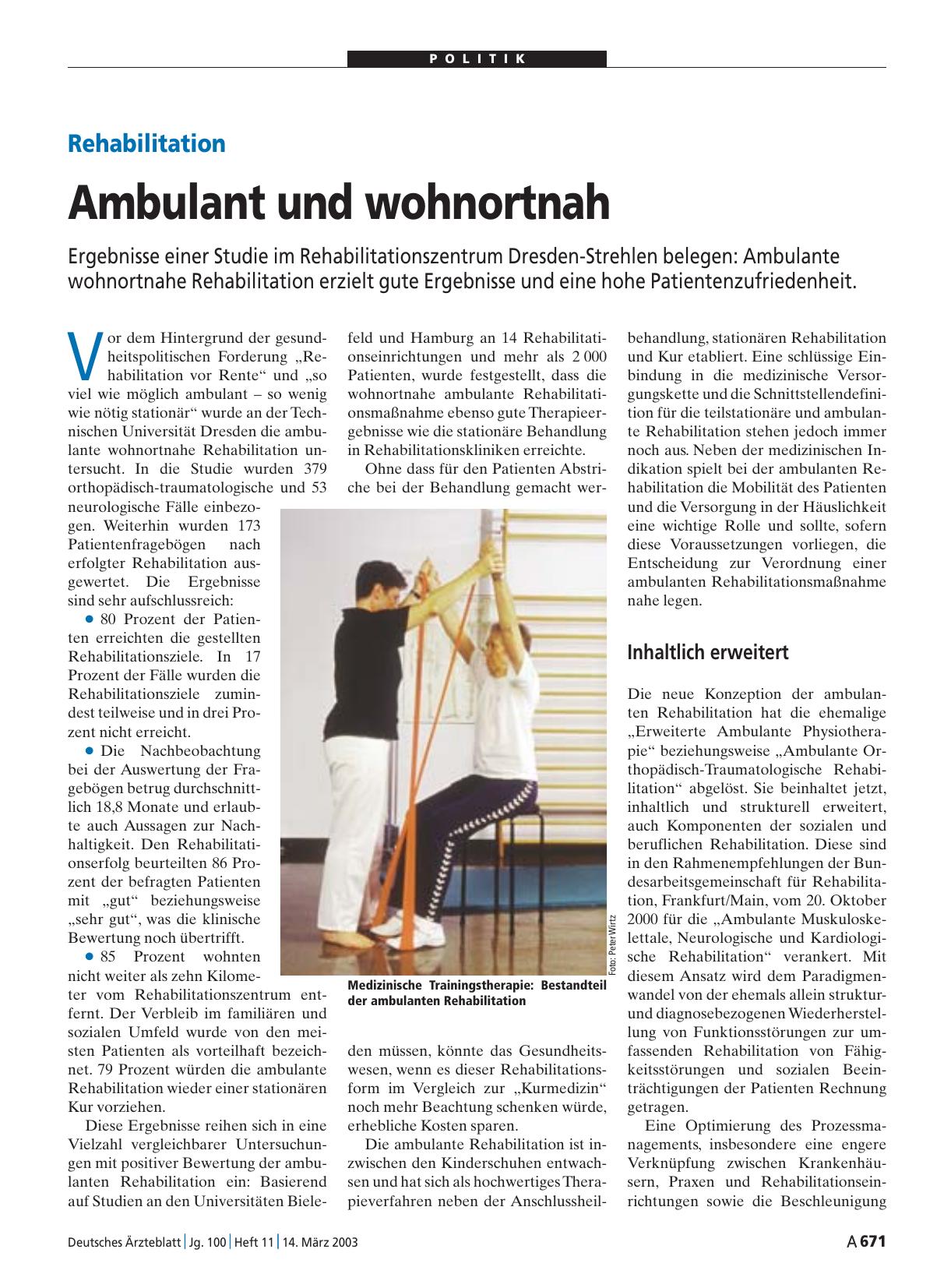 Vorschauseite 1: Rehabilitation: Ambulant und wohnortnah
