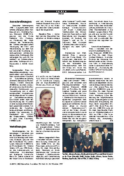 Vorschauseite 1: Ausschreibungen