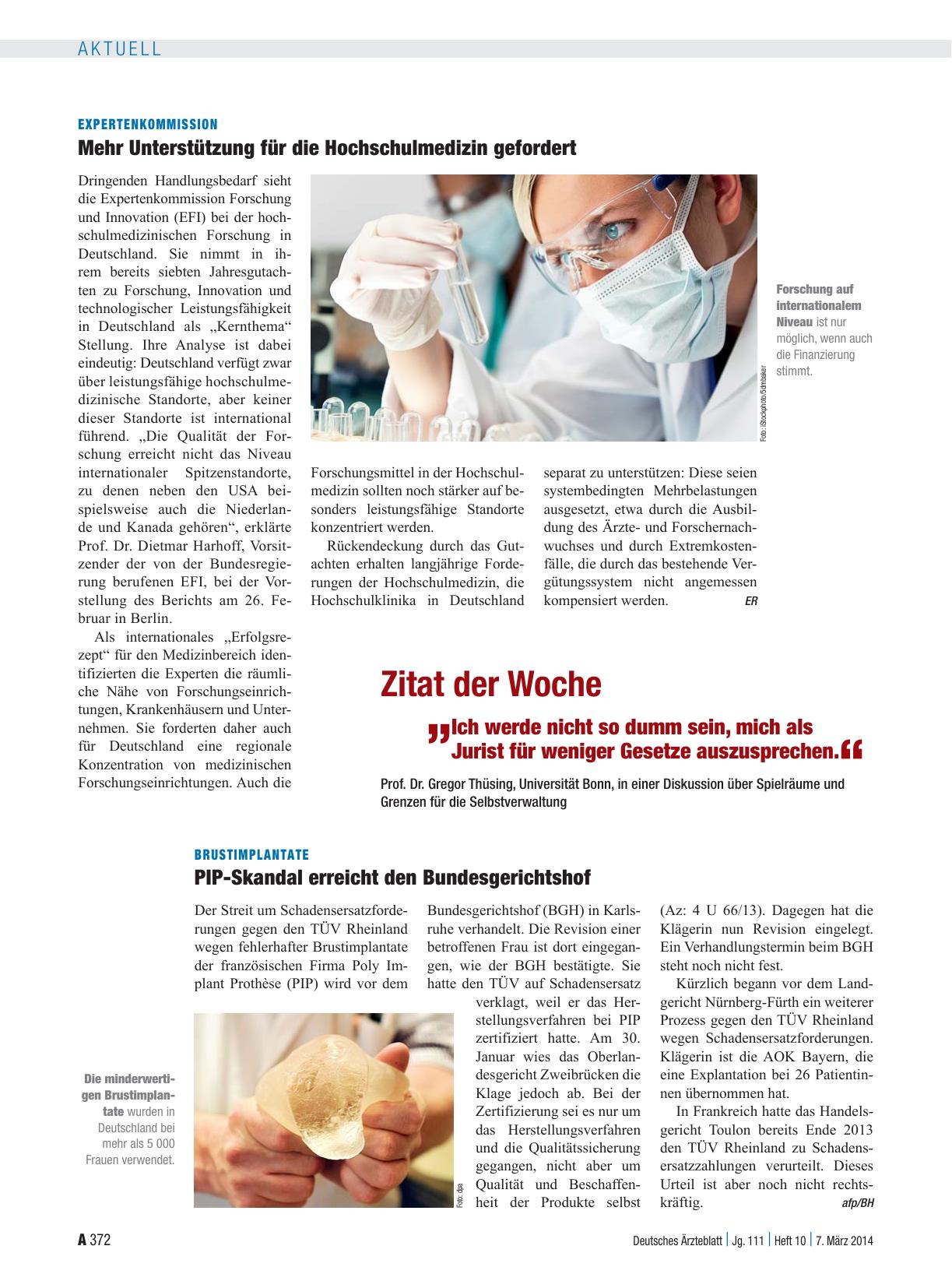 Vorschauseite 1: Brustimplantate: PIP-Skandal erreicht den Bundesgerichtshof
