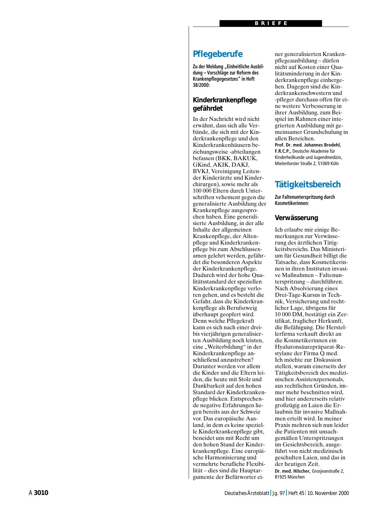 Vorschauseite 1: Pflegeberufe: Kinderkrankenpflege gefährdet