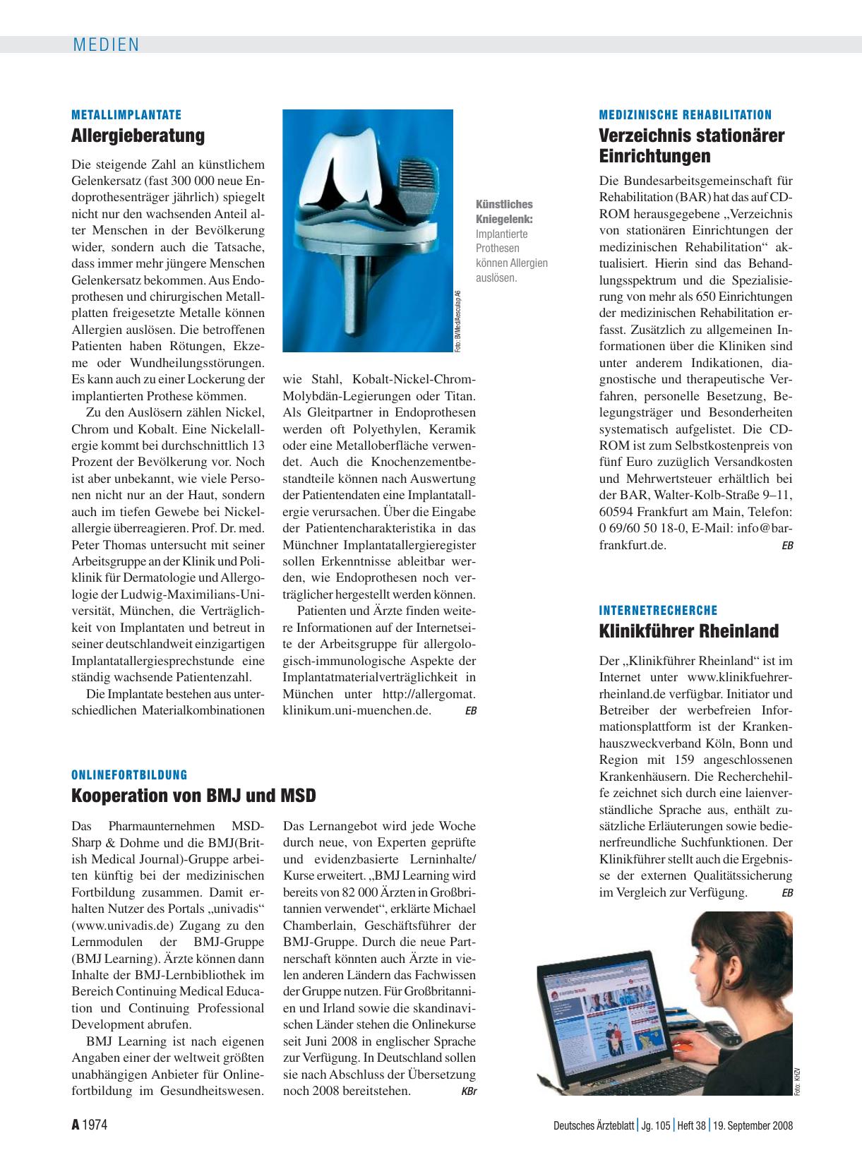 Vorschauseite 1: Metallimplantate: Allergieberatung