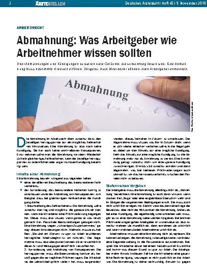 Vorschauseite 1: Arbeitsrecht: Abmahnung – Was Arbeitgeber wie Arbeitnehmer wissen sollten