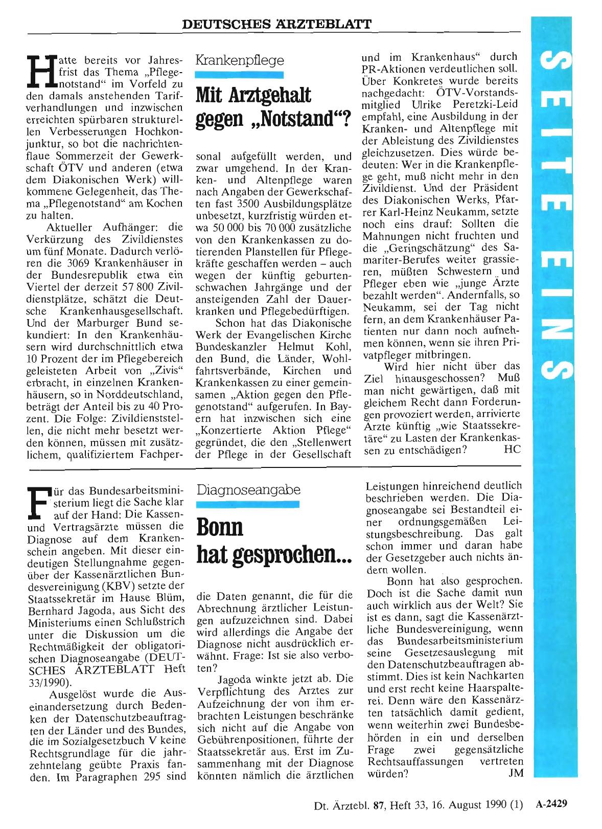 Vorschauseite 1: Diagnoseangabe: Bonn hat gesprochen. ..