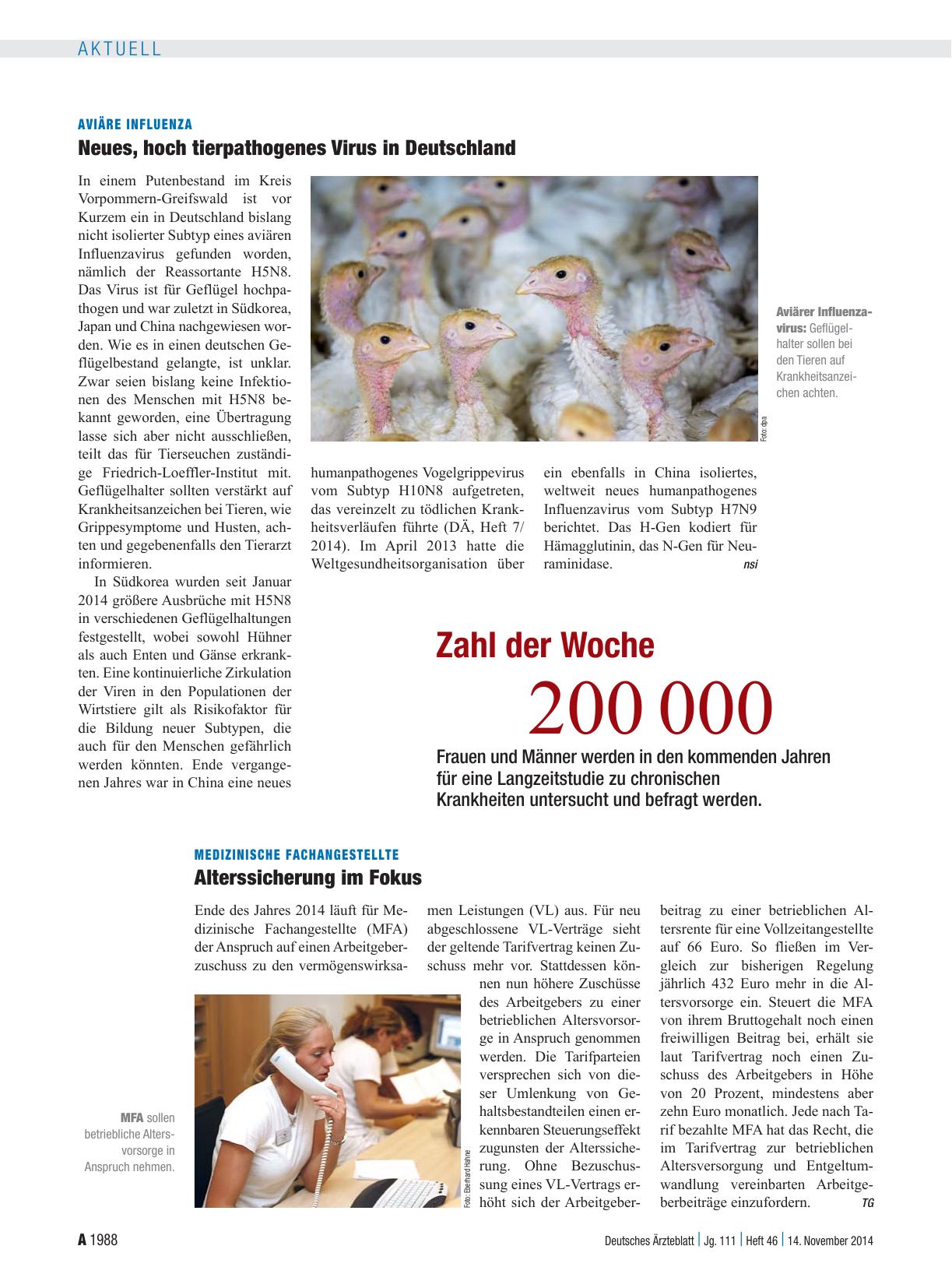 Vorschauseite 1: Aviäre Influenza: Neues, hoch tierpathogenes Virus in Deutschland