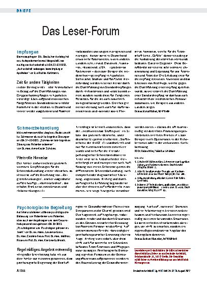 Vorschauseite 1: Schmerzbehandlung: Wertvolle Hinweise