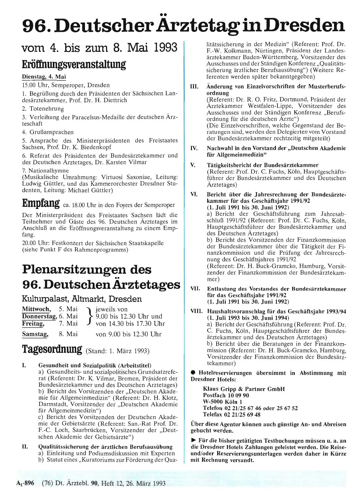 Vorschauseite 1: 96. Deutscher Arztetagin Dresden